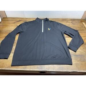Waggle Golf Half Zip Pullover Mens XL Black Performance Stretch Rooster